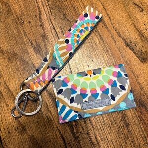 Vera Bradley Multicolor Keychain and Card Holder